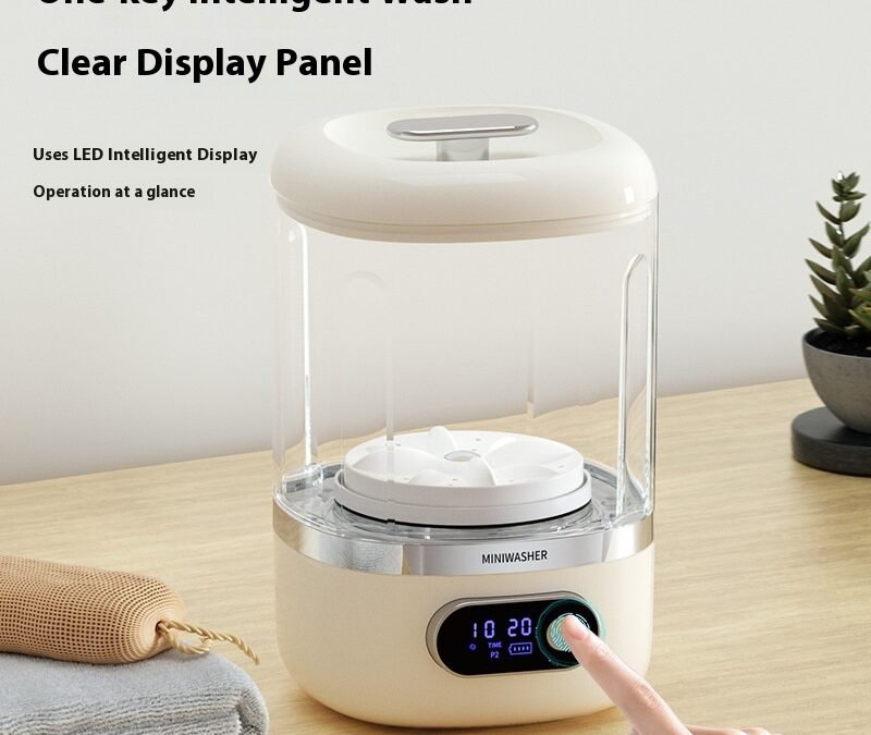 Portable Mini Washing Machine – Automatic Washer & Spin Dryer for Underwear, Socks & Delicates