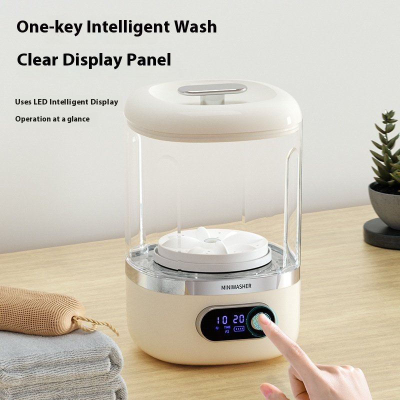 Portable Mini Washing Machine – Automatic Washer & Spin Dryer for Underwear, Socks & Delicates