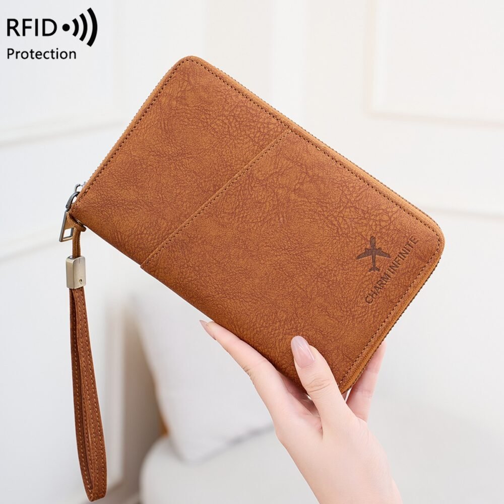 RFID-Blocking Passport Holder & Travel Document Organizer – Zippered Family Travel Wallet