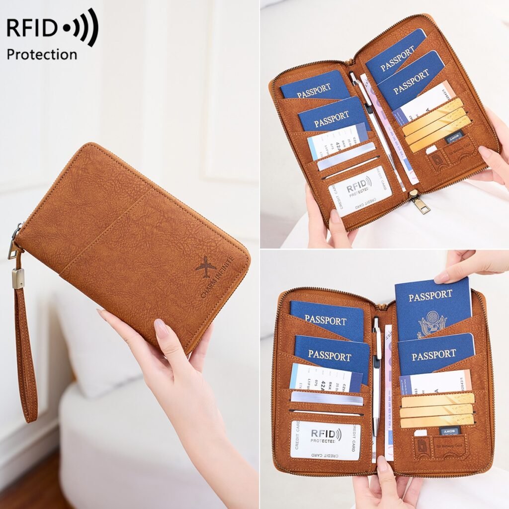 AKNB RFID Passport Holder & Travel Document Organizer