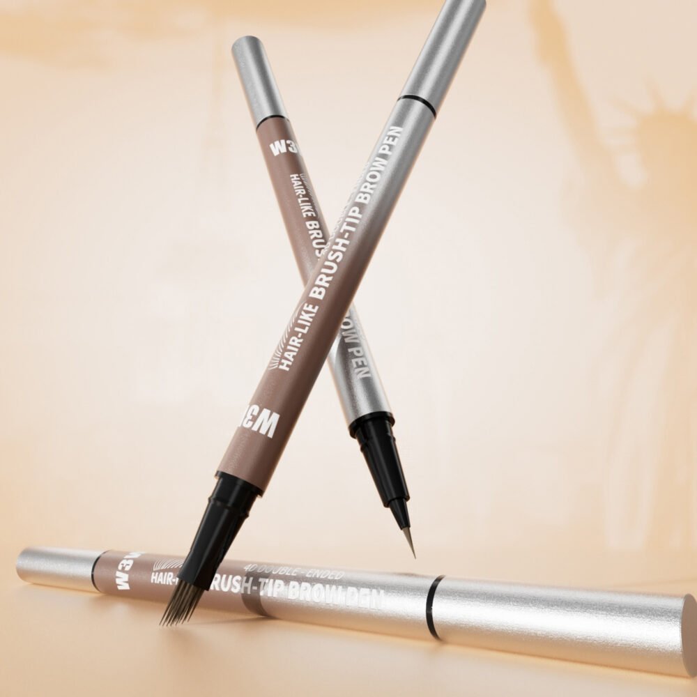 Microblading Eyebrow Pen – Sweat-Proof 4-Tip Liquid Brow Pen for Natural Hair-Like Brows