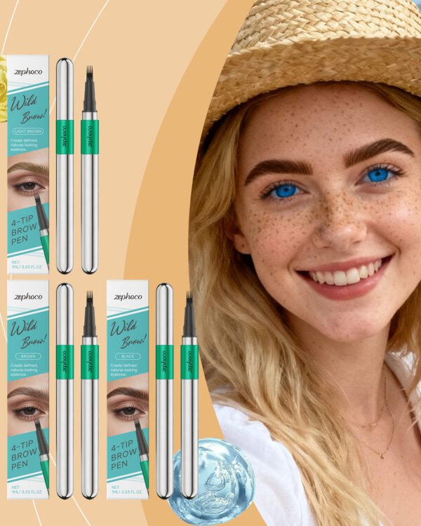 4-Pronged Eyebrow Pencil – Natural Three-Dimensional Hair-Stroke Brow Pen