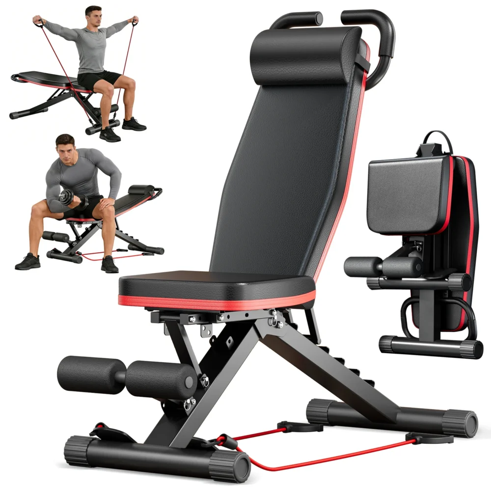 14-in-1 Foldable Weight Bench, 1000 lb, Pre-Assembled