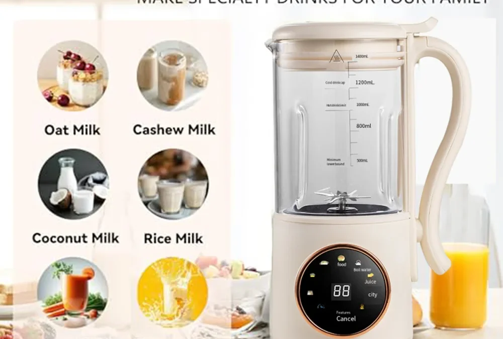 1400 ml Glass Soy Milk Maker and Nut Milk Blender, 9 Functions