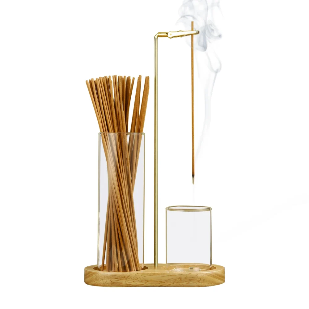 2-in-1 Glass Incense Holder with Ash Catcher