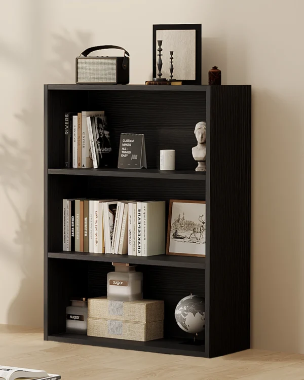 3-Tier Wooden Bookshelf, 31.5-Inch Standing Display Shelf