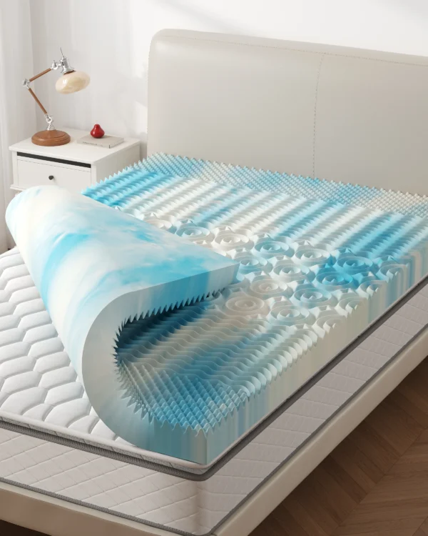 Cooling Gel Memory Foam Mattress Topper, 2 to 4 Inch, 5-Zone