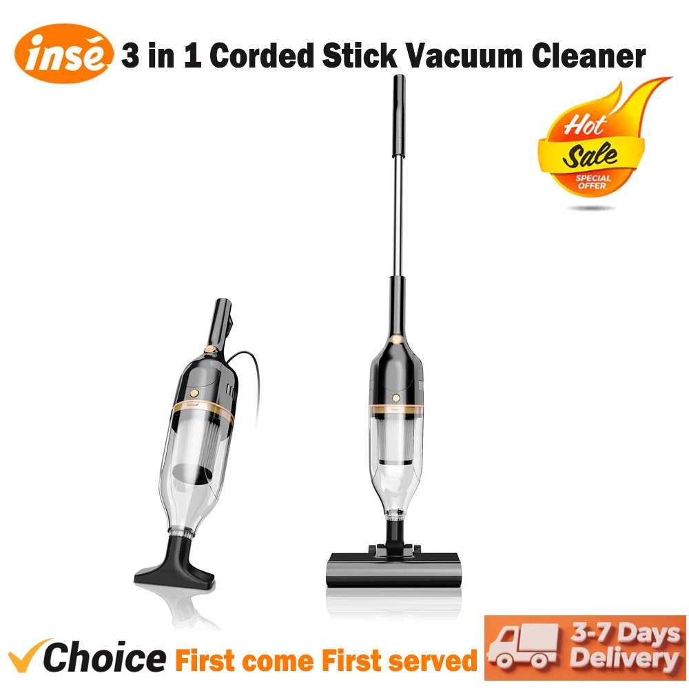 Corded Stick Vacuum Cleaner, 600W 3-in-1 with HEPA Filter