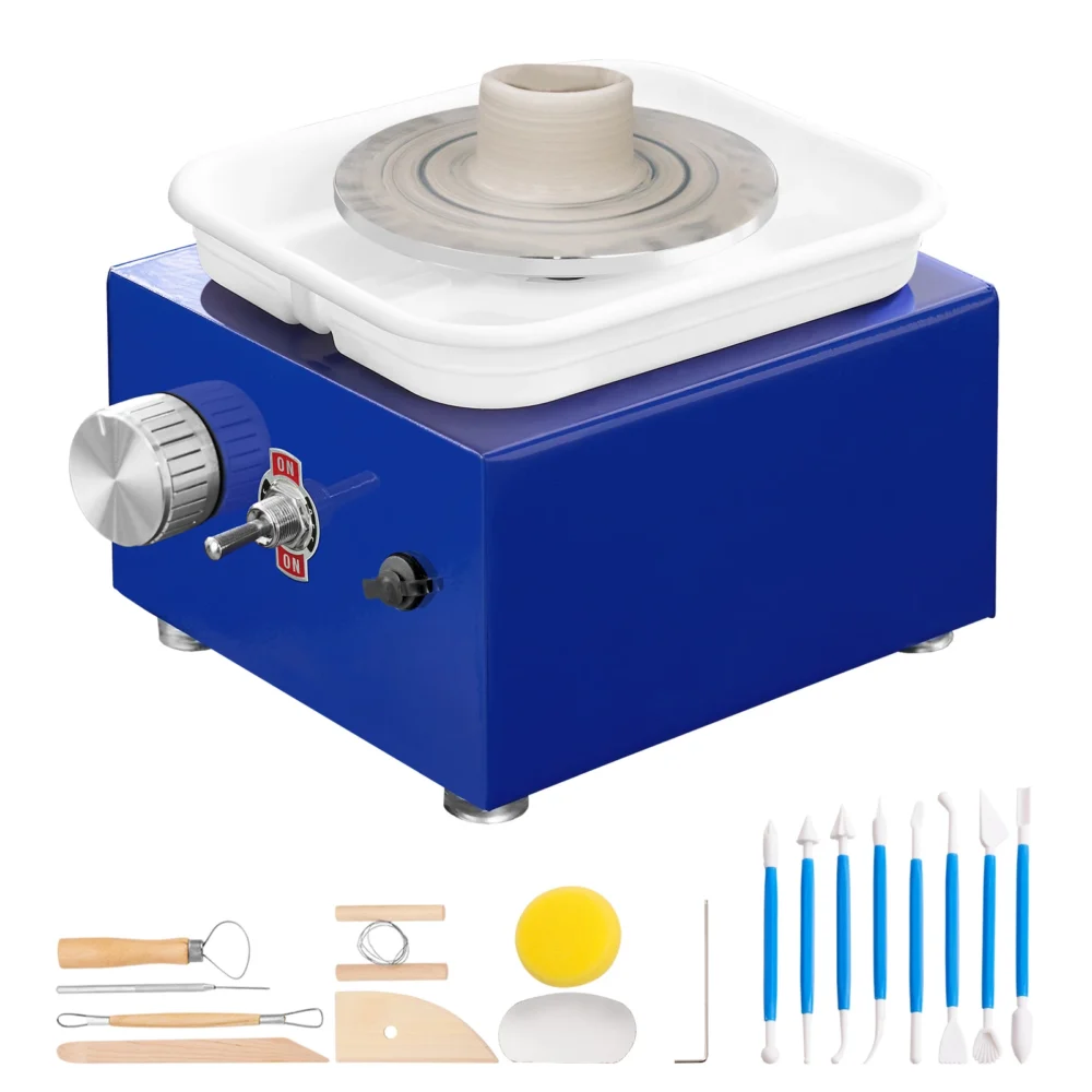 Mini Pottery Wheel with 2 Turntables, 0-300 RPM