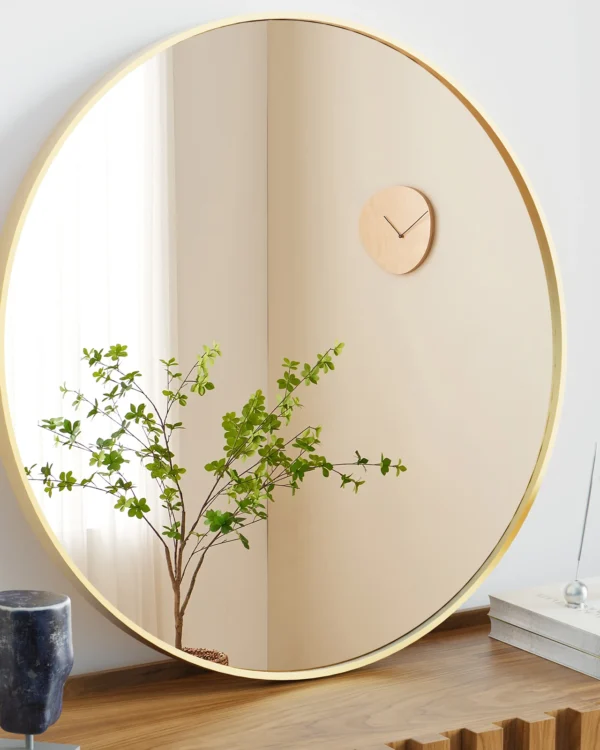 Round Wall Mirror with Metal Frame, 20 to 30 Inch