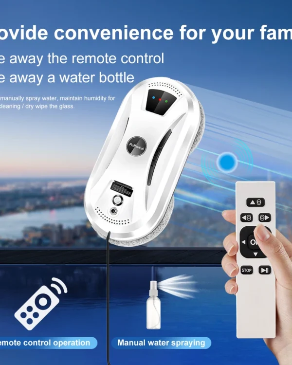 Window Cleaning Robot, Ultra Thin Glass Cleaner with Remote