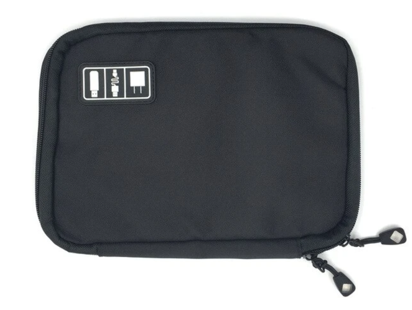 Zip-Up Cable Organizer Case in Black
